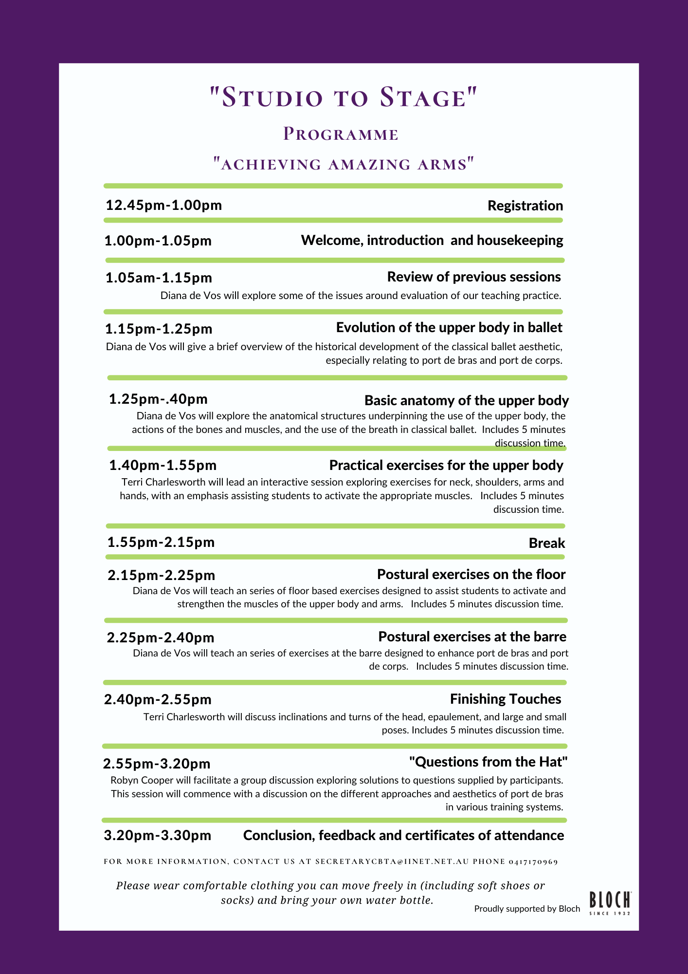 “Studio to Stage” Session 4 – “Achieving Amazing Arms”