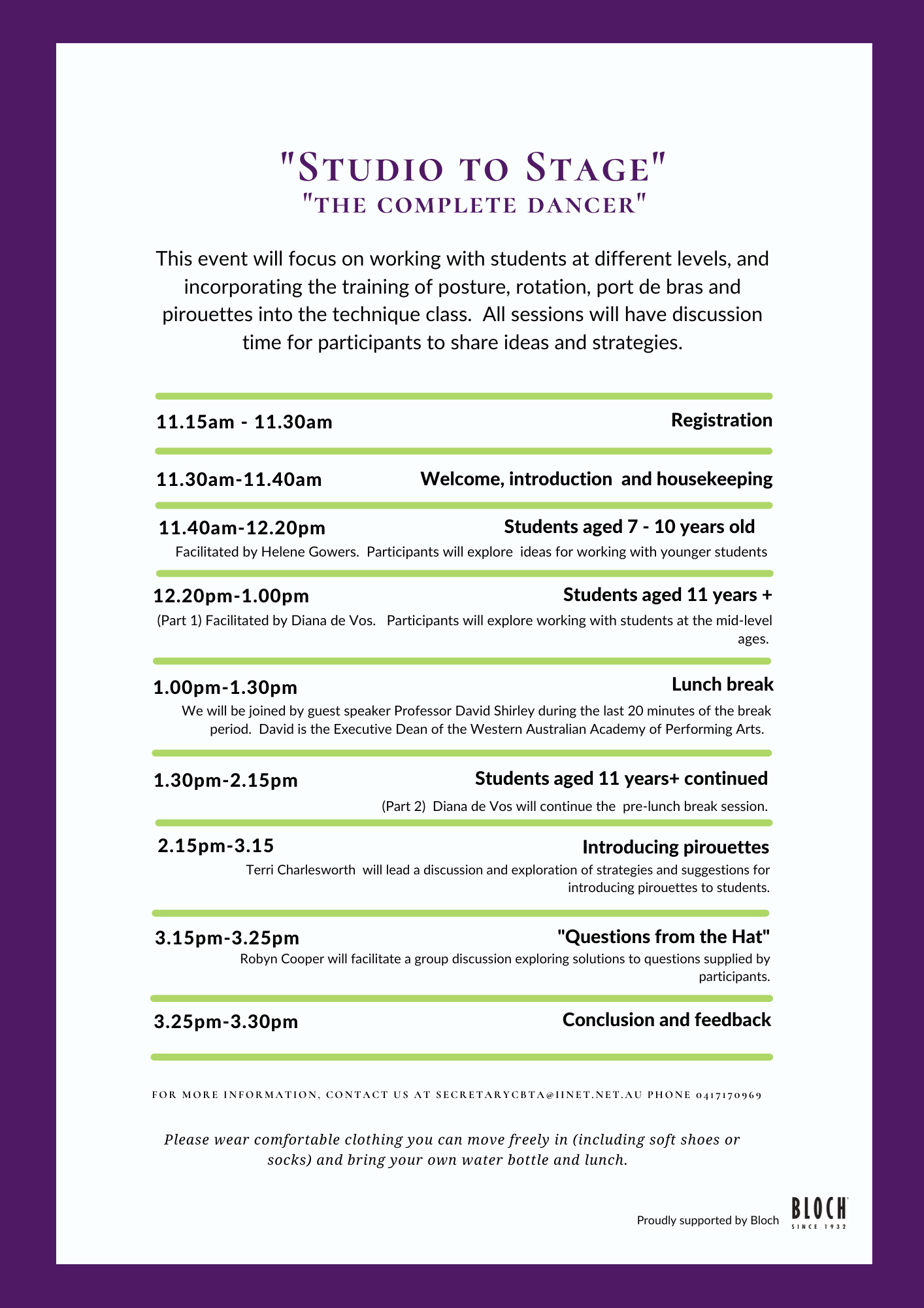 “Studio to Stage” Session 5 – 11.30am to 3.30pm (full day)
