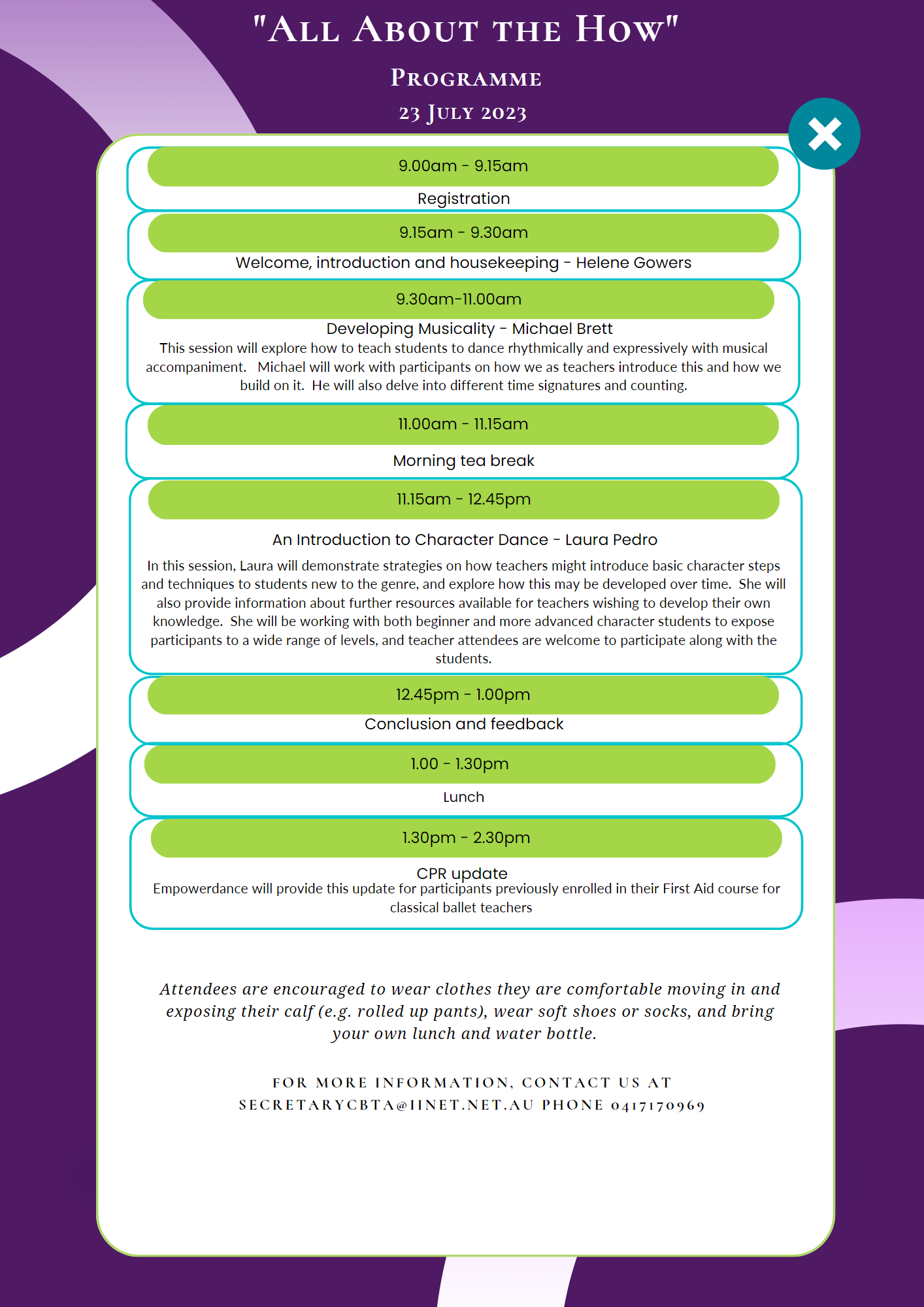 “All About the How” Session 3 – Musicality and Character Dance (Half day)